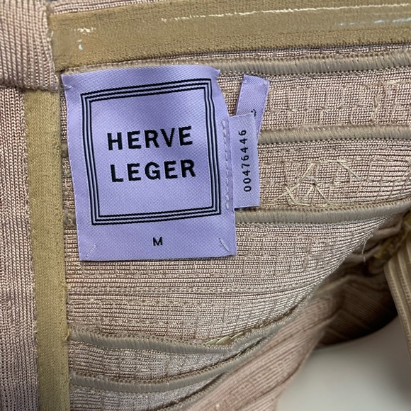 Herve Leger Nazik Sequin Bandage Dress, Bare Combo - Picture 13 of 16